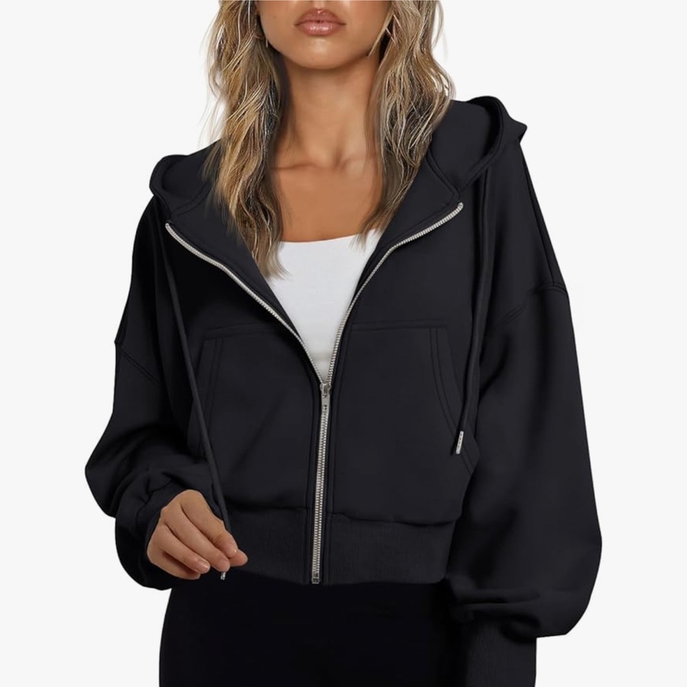 Women’s Black Zip-Up Hoodie